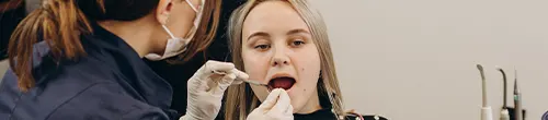 Patient undergoing dental examination